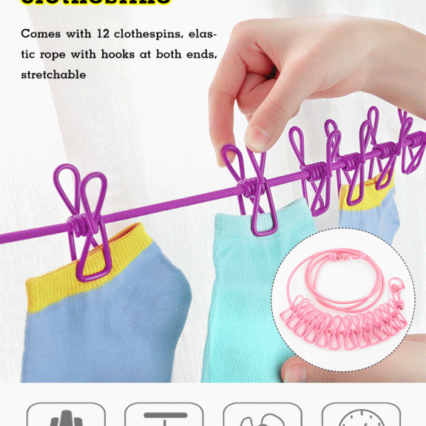 Stretchy Clothesline – Rugalmas zsinór ruhaszárításhoz slider